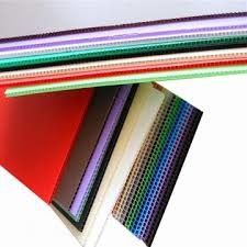 แผ่นพลาสติกลูกฟูกรีไซเคิลสีน้ำเงินแดง PP Corrugated Board 10 มม