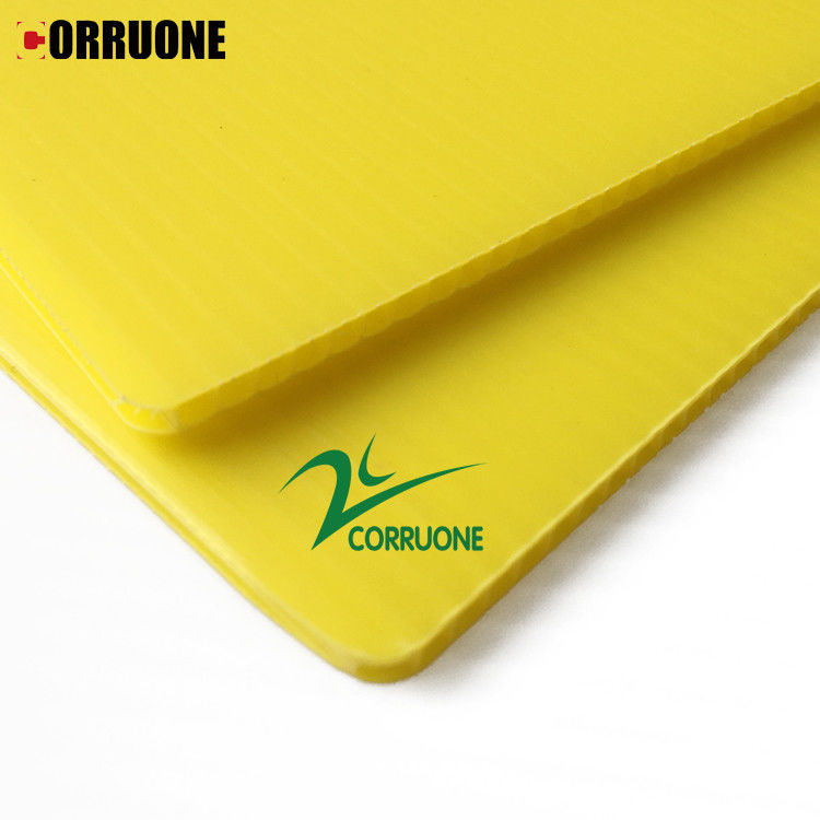 แผ่นพลาสติก Coroplast สีเหลือง 5มม. 6มม. 8มม. แผ่นพลาสติกลูกฟูก 4x8