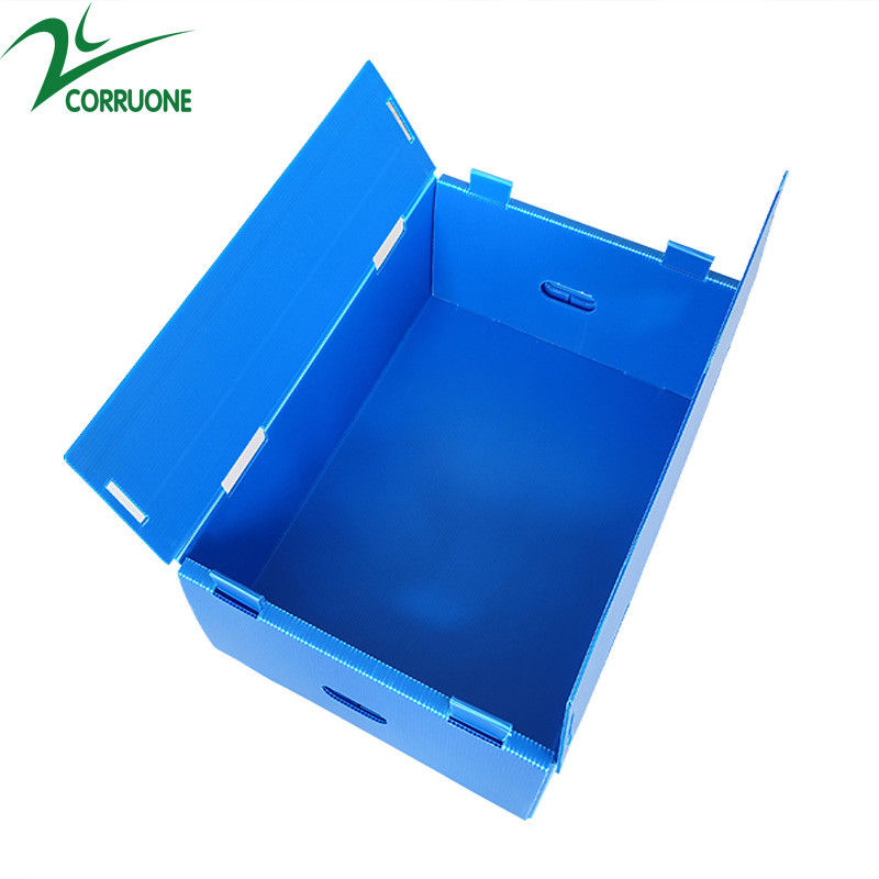 กล่องกระดาษลูกฟูกฝาผนังคู่ Coroplast Storage Boxes Blue