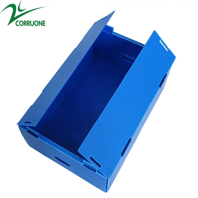 กล่องกระดาษลูกฟูกฝาผนังคู่ Coroplast Storage Boxes Blue